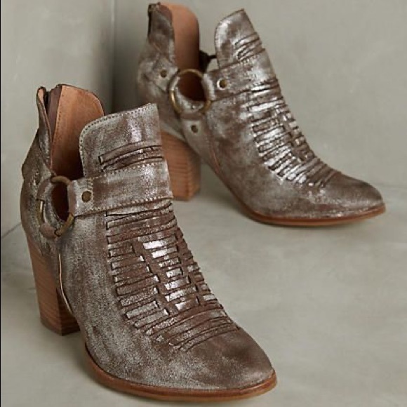 Anthropologie Shoes - Anthropologie Impossible Booties Pewter 9